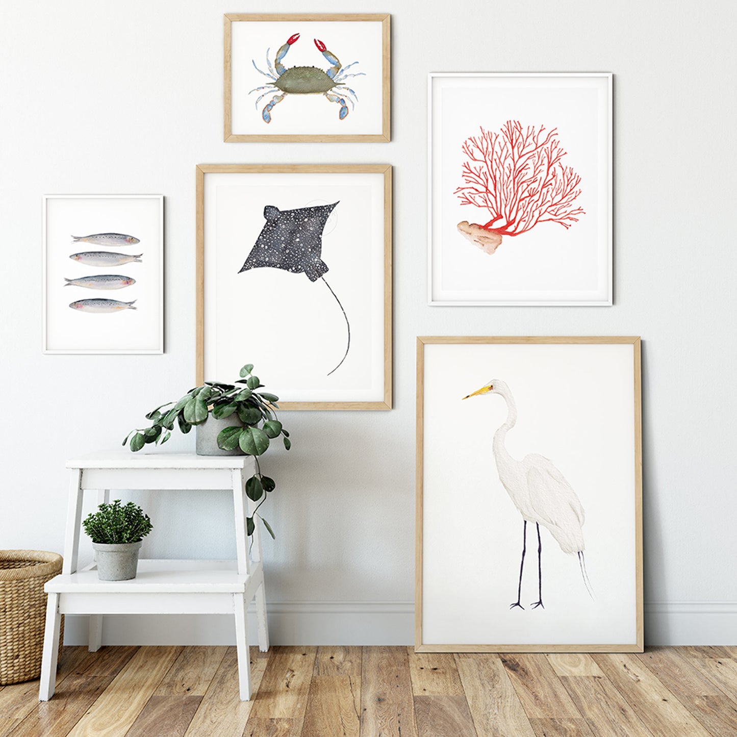 Spotted Eagle Ray Watercolor Print: Marine Life Wall Art