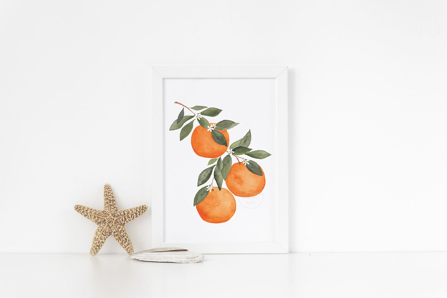 Oranges Art Print Vertical, Oranges Watercolor, Citrus Wall Art, Kitchen Decor, Nursery Wall Art