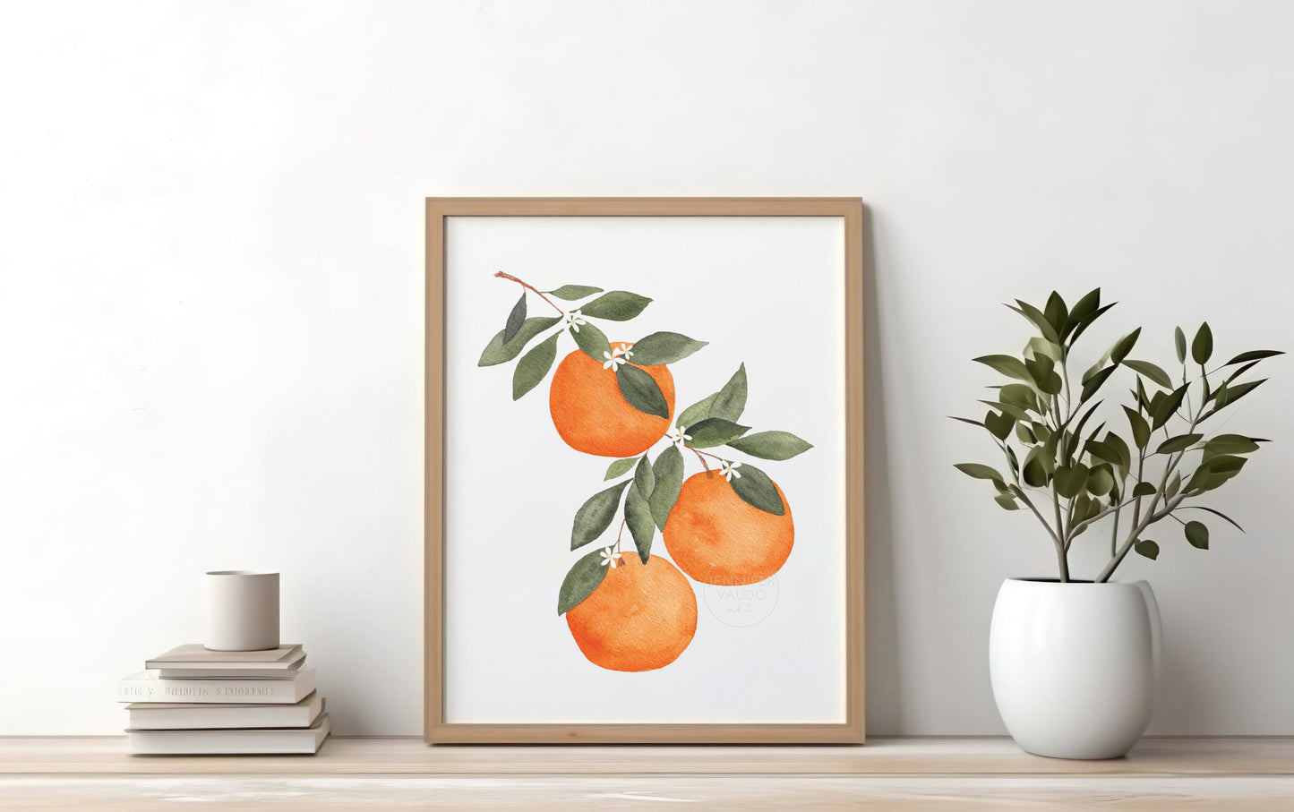 Oranges Art Print Vertical, Oranges Watercolor, Citrus Wall Art, Kitchen Decor, Nursery Wall Art