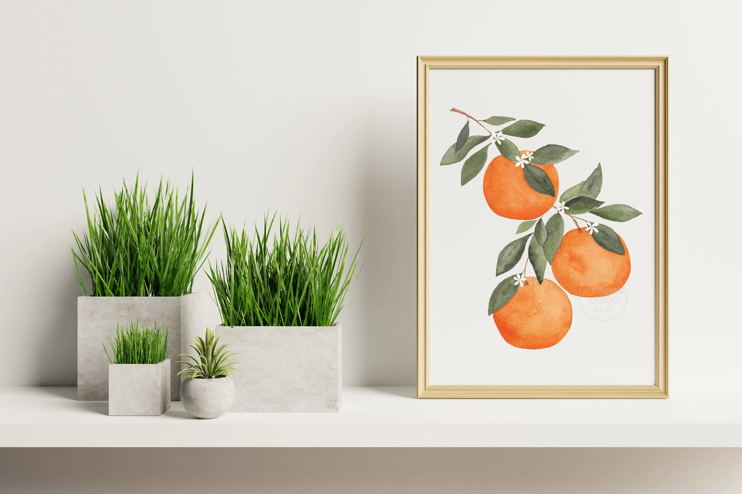 Oranges Art Print Vertical, Oranges Watercolor, Citrus Wall Art, Kitchen Decor, Nursery Wall Art