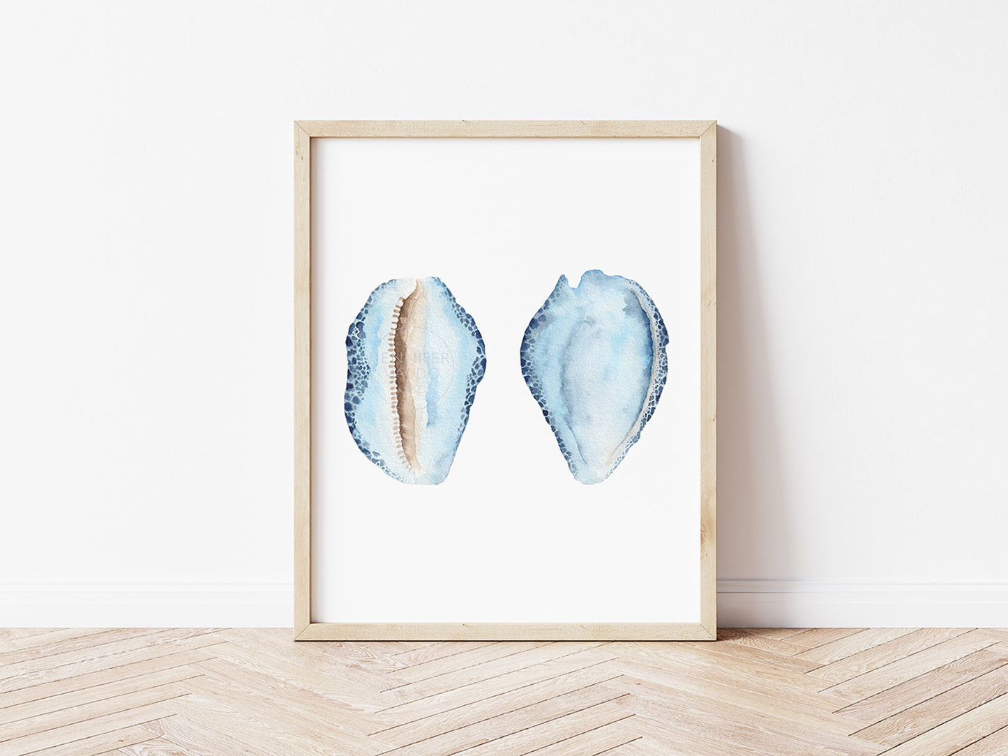 Sea Shell Wall Art, Coastal Home Decor, Hand-painted watercolor print