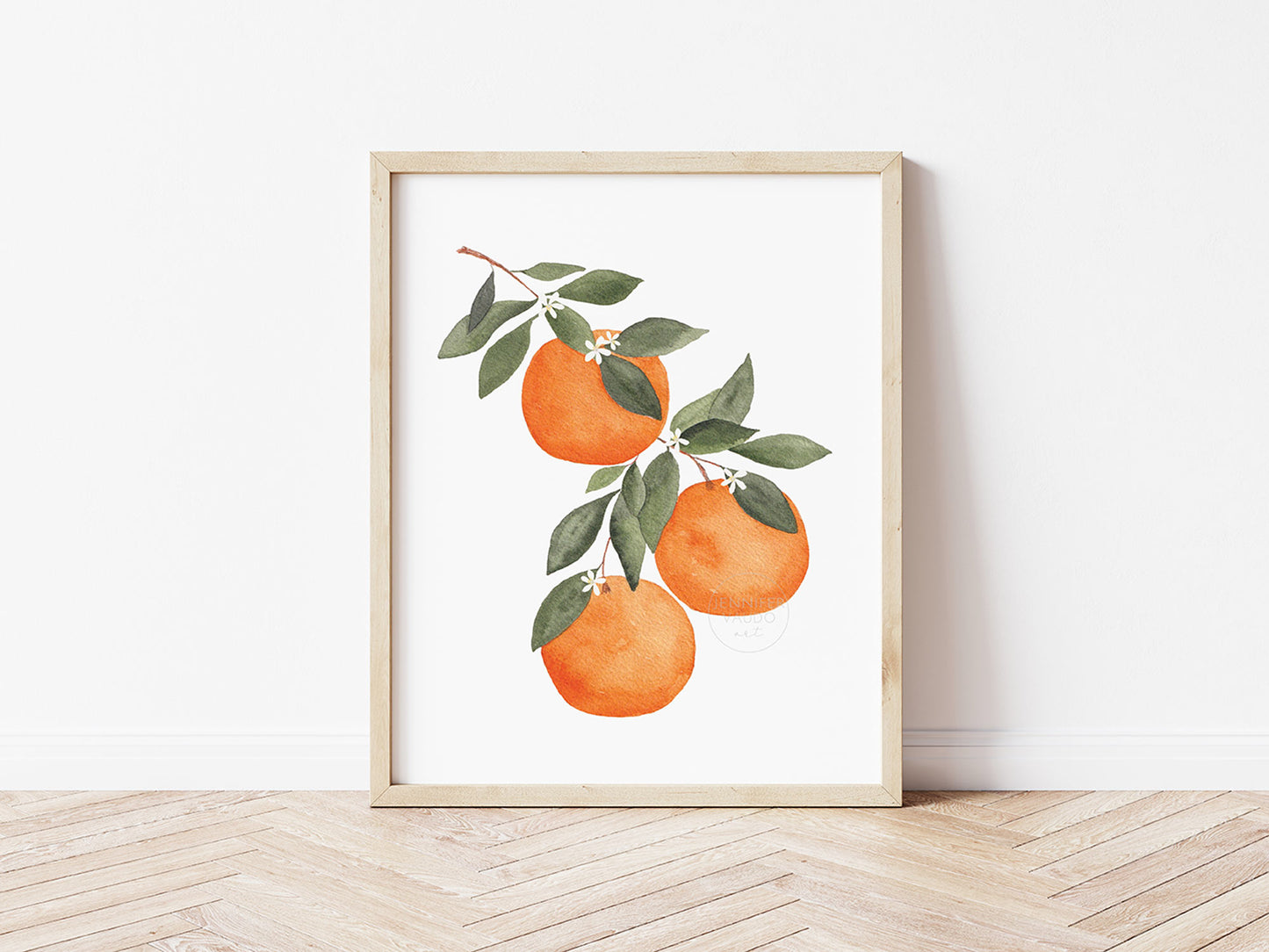 Oranges Art Print Vertical, Oranges Watercolor, Citrus Wall Art, Kitchen Decor, Nursery Wall Art