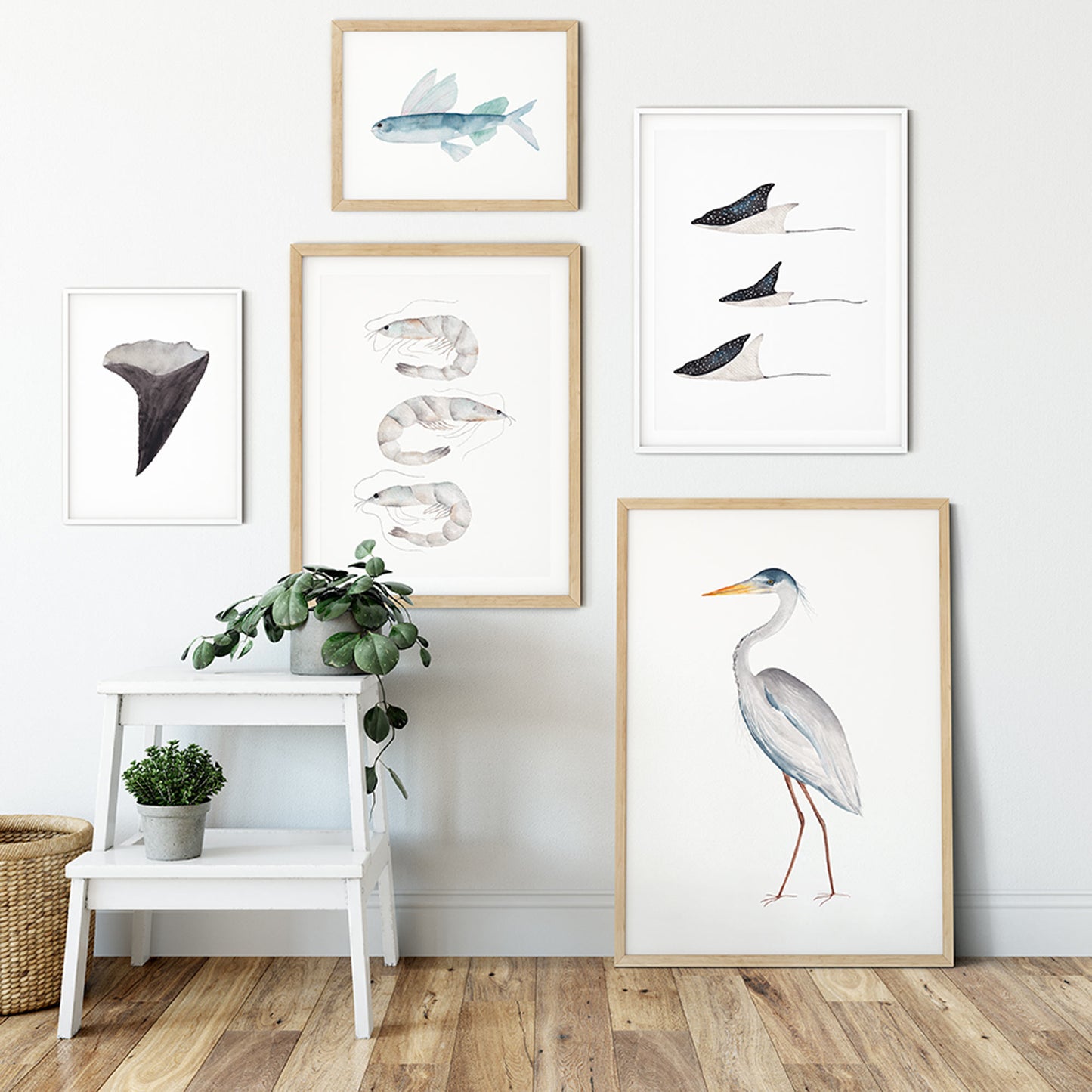 Grey Shrimp Artwork | Hand-painted Watercolor Print | Coastal Wall Art | Ocean Inspired Decor