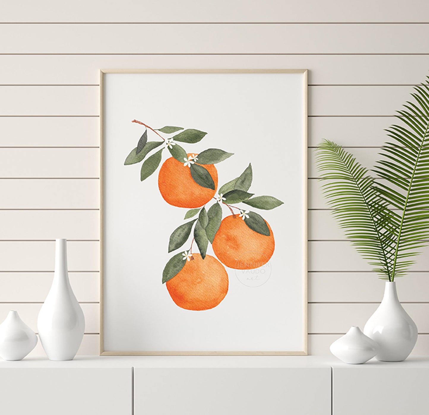 Oranges Art Print Vertical, Oranges Watercolor, Citrus Wall Art, Kitchen Decor, Nursery Wall Art