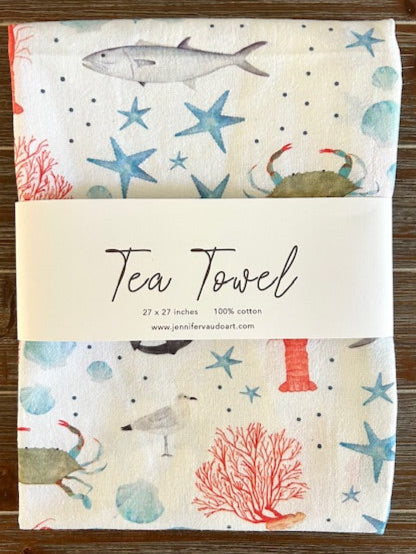 Nautical Tea Towel, Seafarer, Maritime Living, Coastal Inspired, 100% cotton