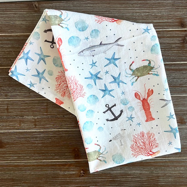 Nautical Tea Towel, Seafarer, Maritime Living, Coastal Inspired, 100% cotton