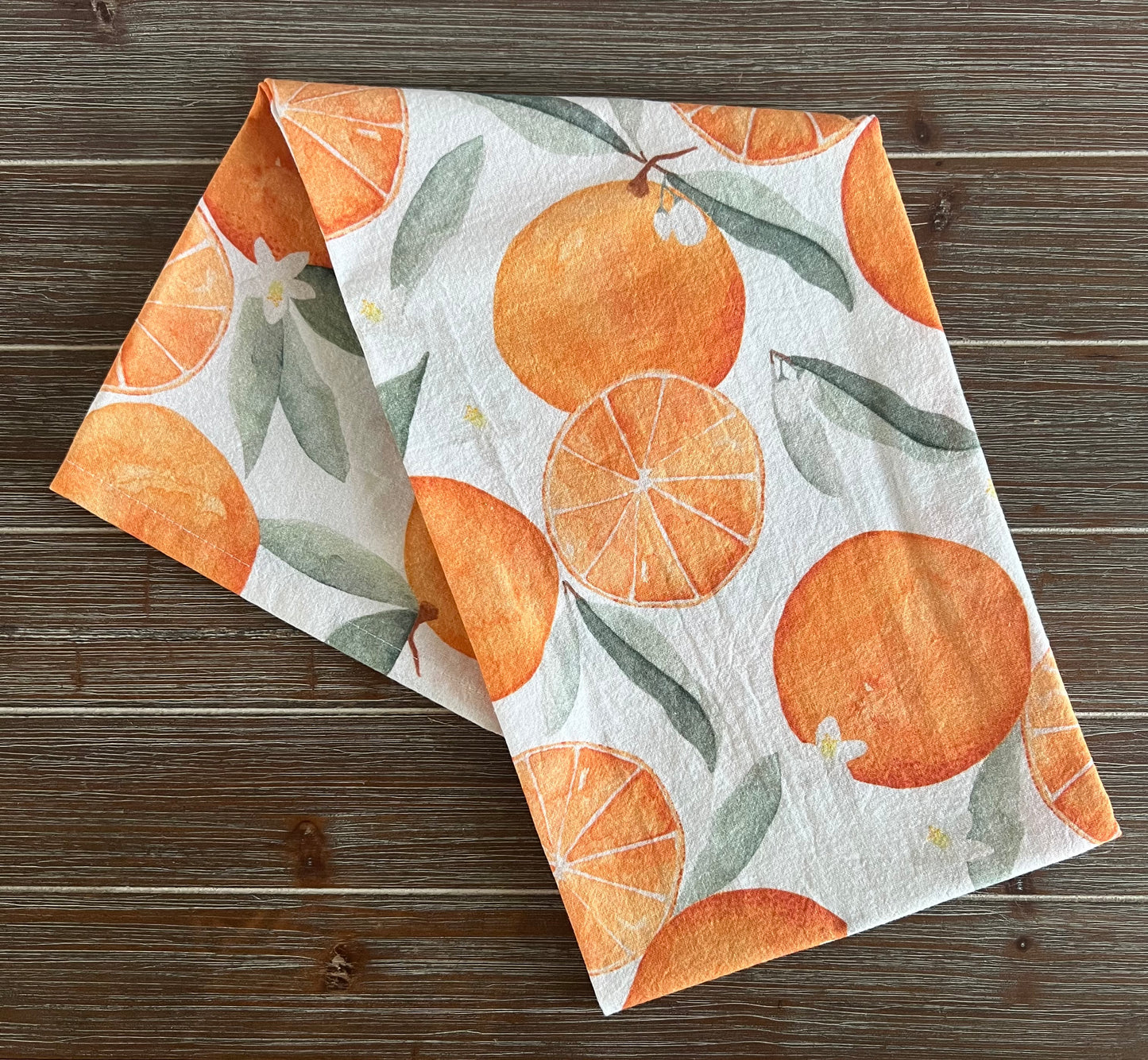 Oranges Tea Towel, Kitchen Decor, Citrus, Hand Towel, Watercolor