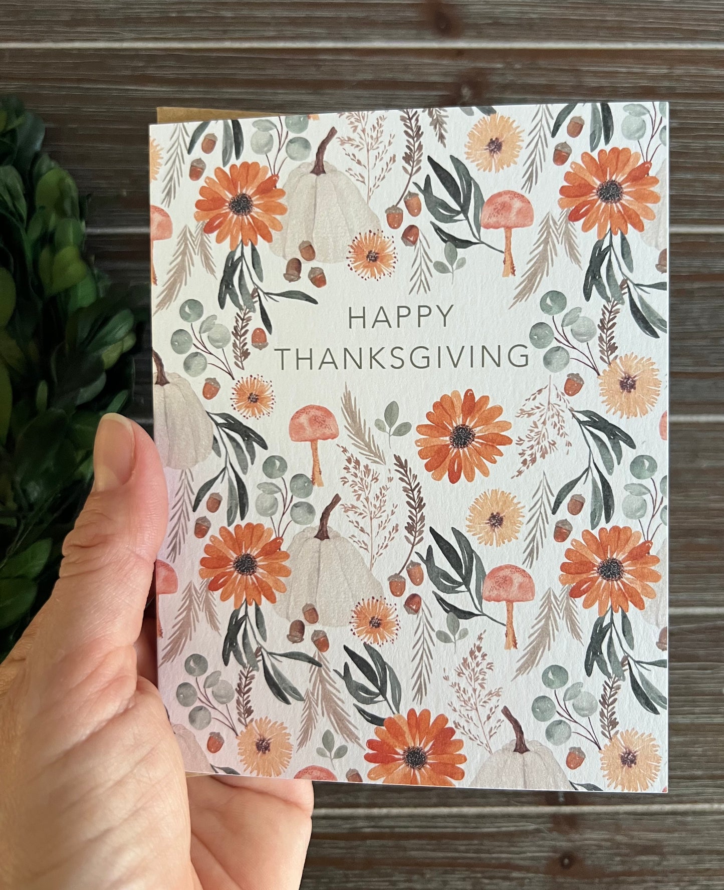 Thanksgiving Card, Happy Thanksgiving, Fall, Autumn, Cozy Vibes, Cabincore, hand-painted print