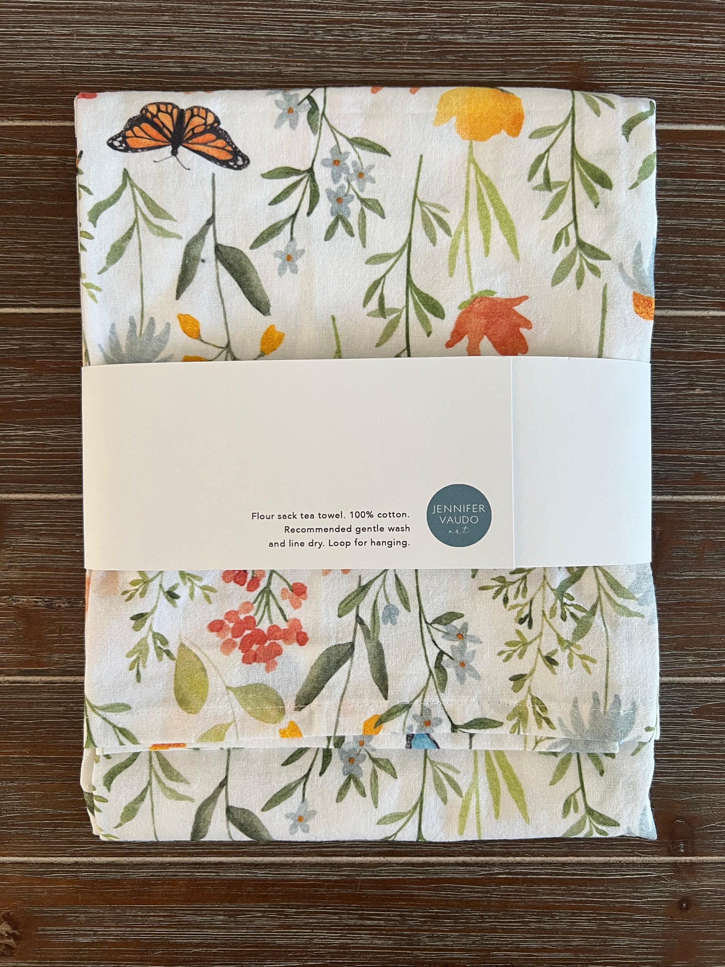 Wildflower Tea Towel, Kitchen Decor, Hand Towel, Garden, Watercolor Tea Towel