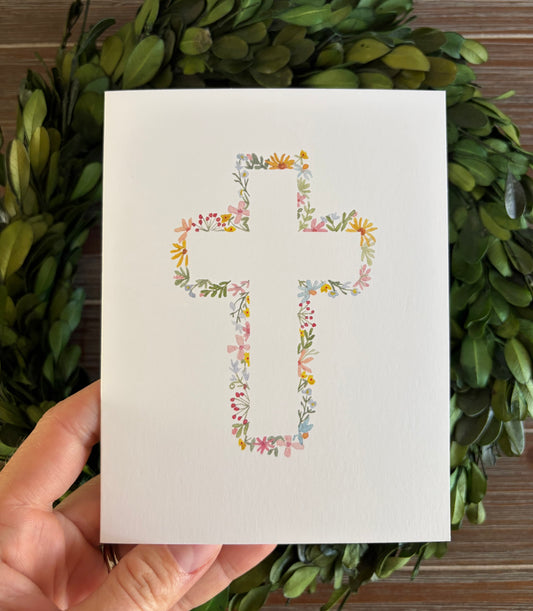 Religious Greeting Card, Cross, Easter, Baptism Card, First Holy Communion, Sympathy, Florals
