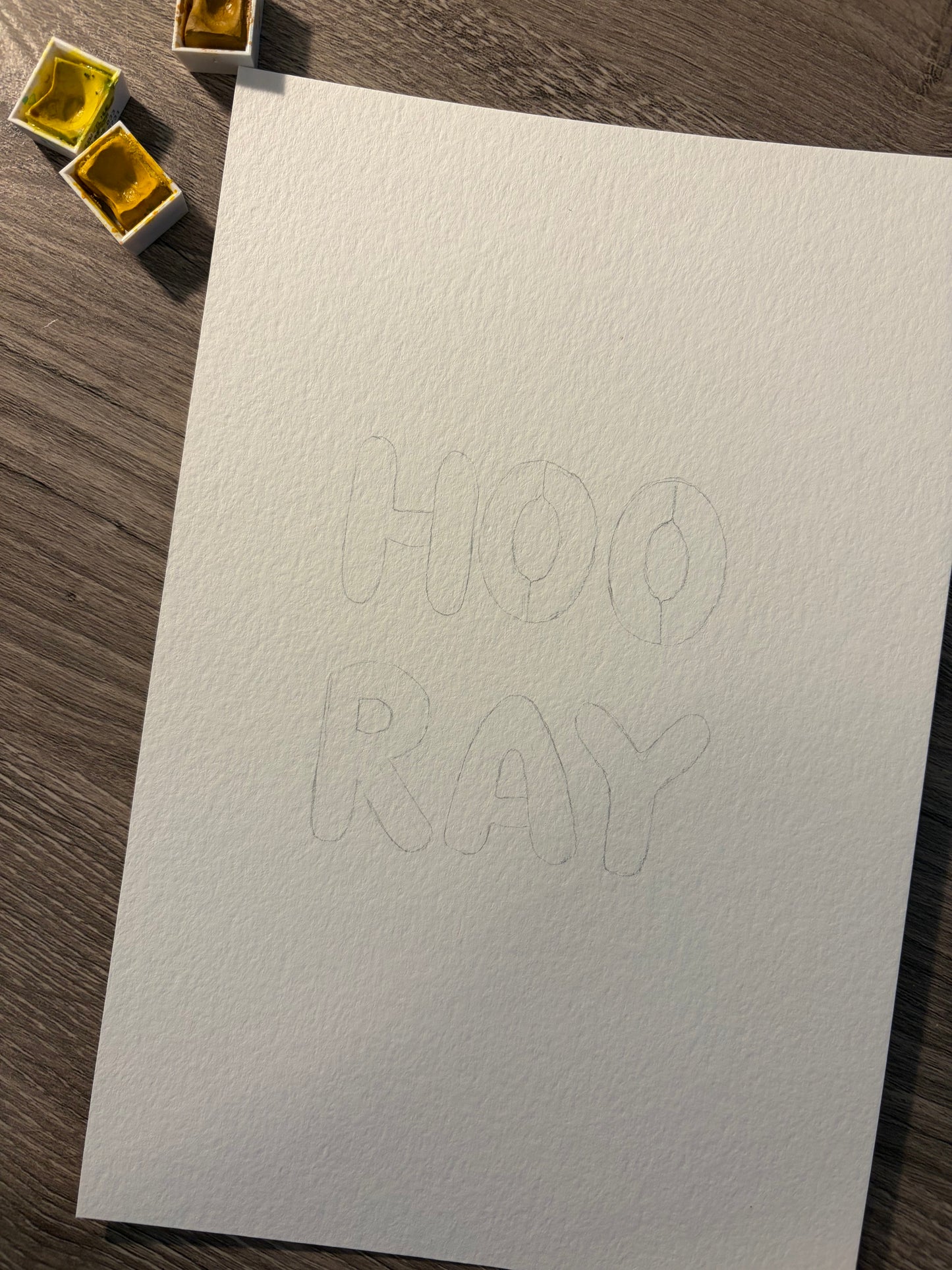 Hooray Greeting Card, Celebration, Hand-painted Watercolor print, Blank Inside