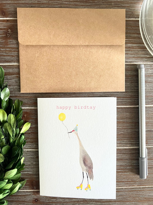 Happy "Birdtay" Sandhill Crane Card