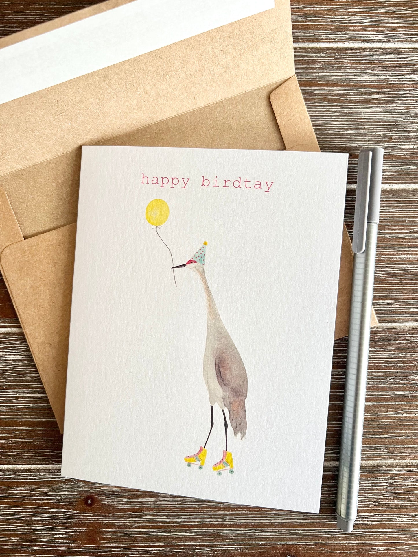 Happy "Birdtay" Sandhill Crane Card