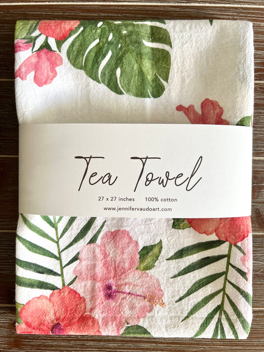 Tropical Watercolor Tea Towel