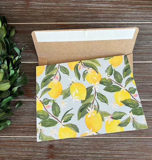 Lemons + Blossoms Stationery Set, Thank You Note Cards