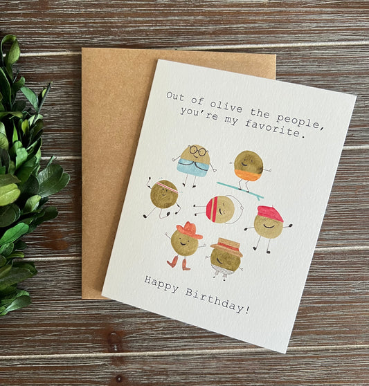 "Olive the People" Birthday Card