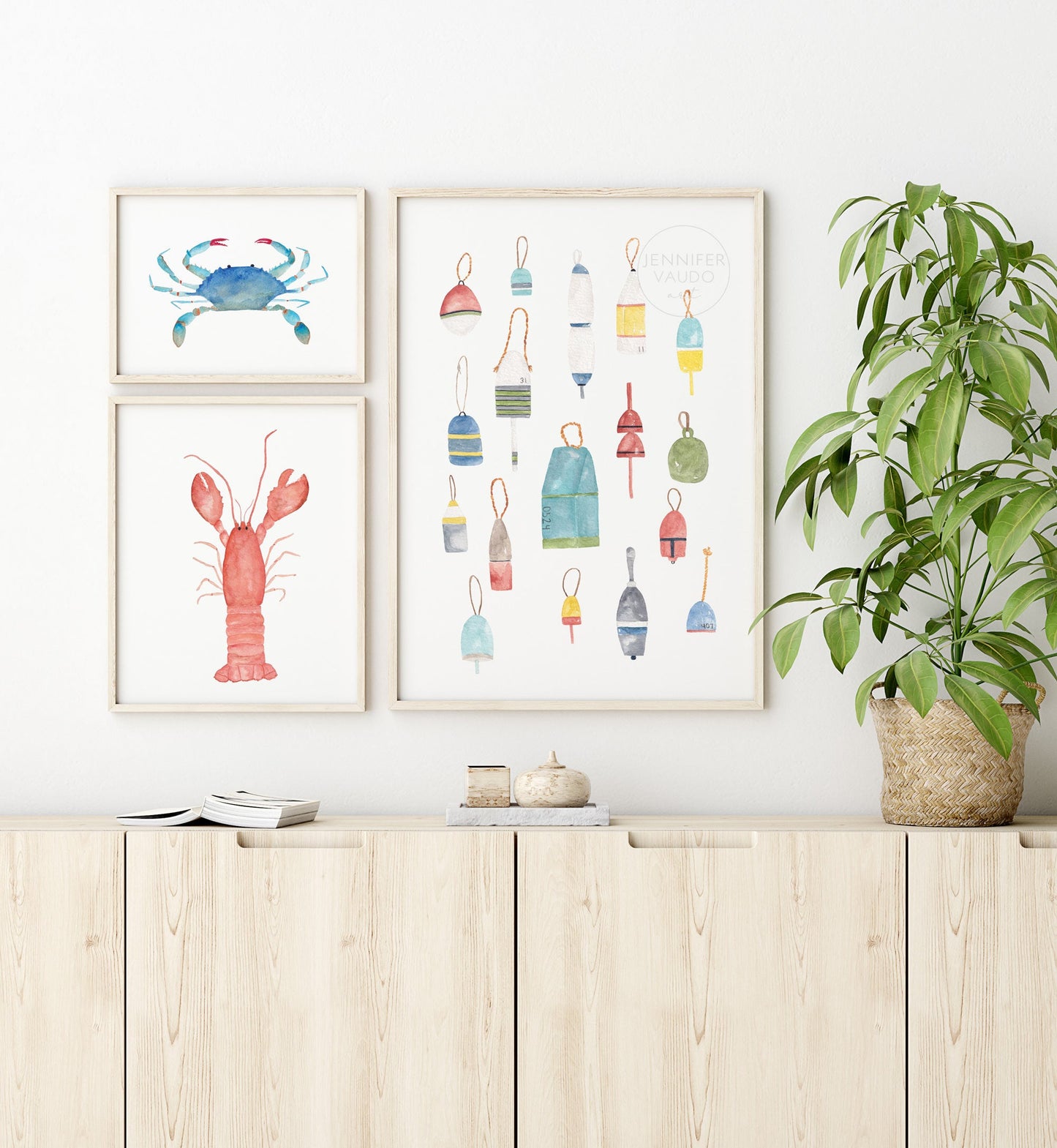 Lobster Watercolor Art Print, Coastal Artwork