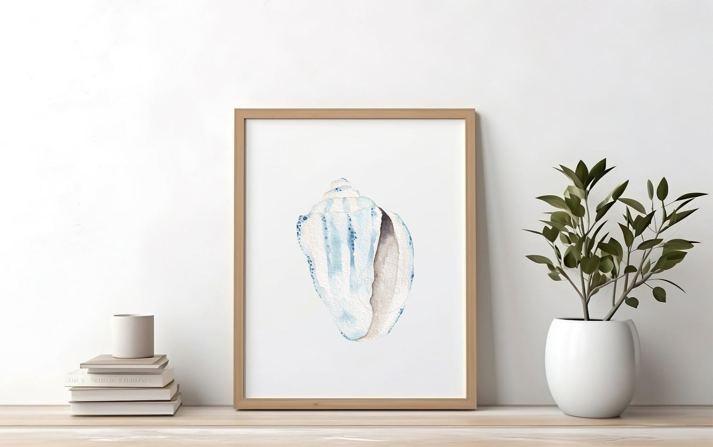 Conch Shell Wall Art, Coastal Home Decor, Watercolor Print