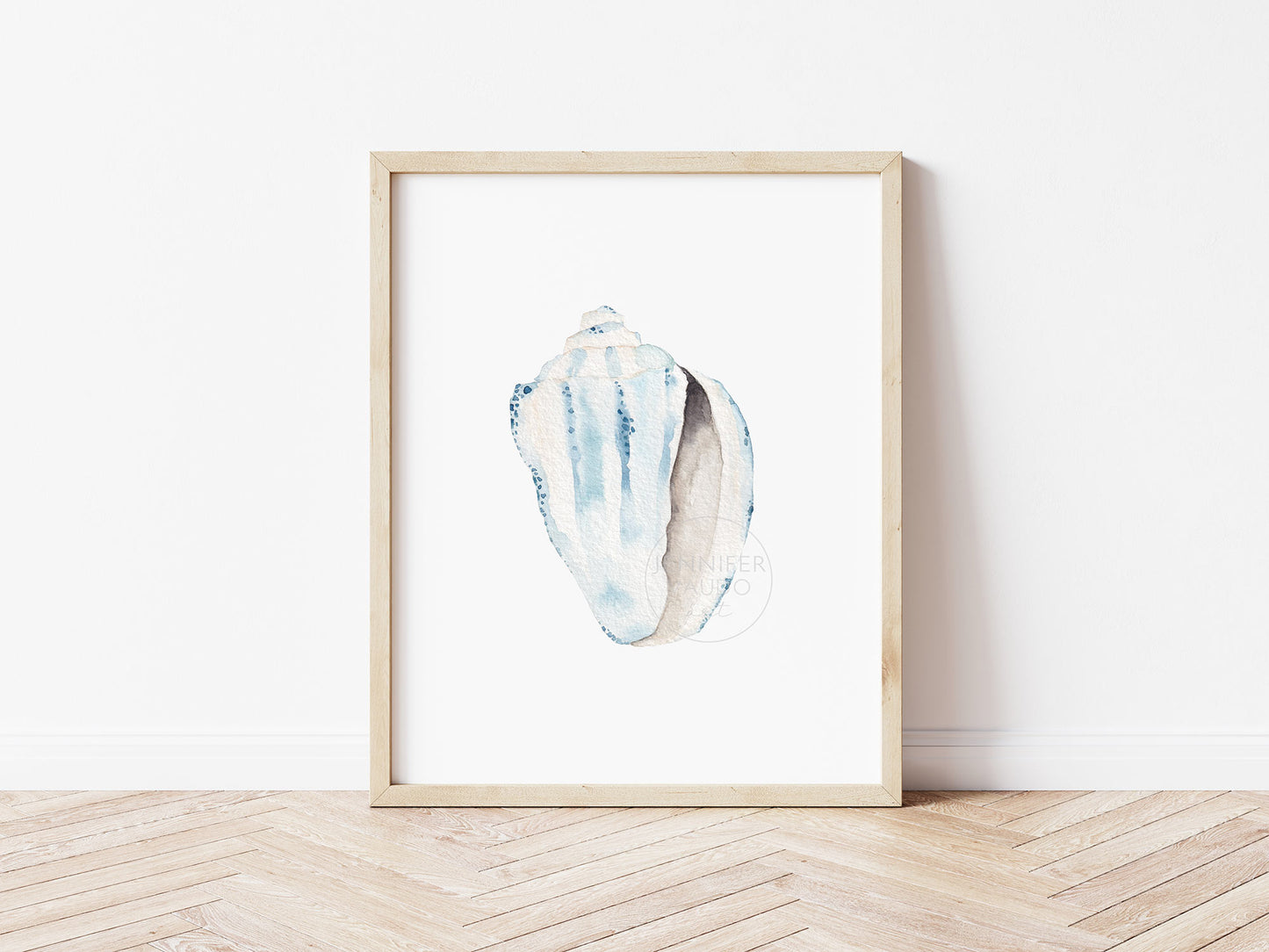Conch Shell Wall Art, Coastal Home Decor, Watercolor Print