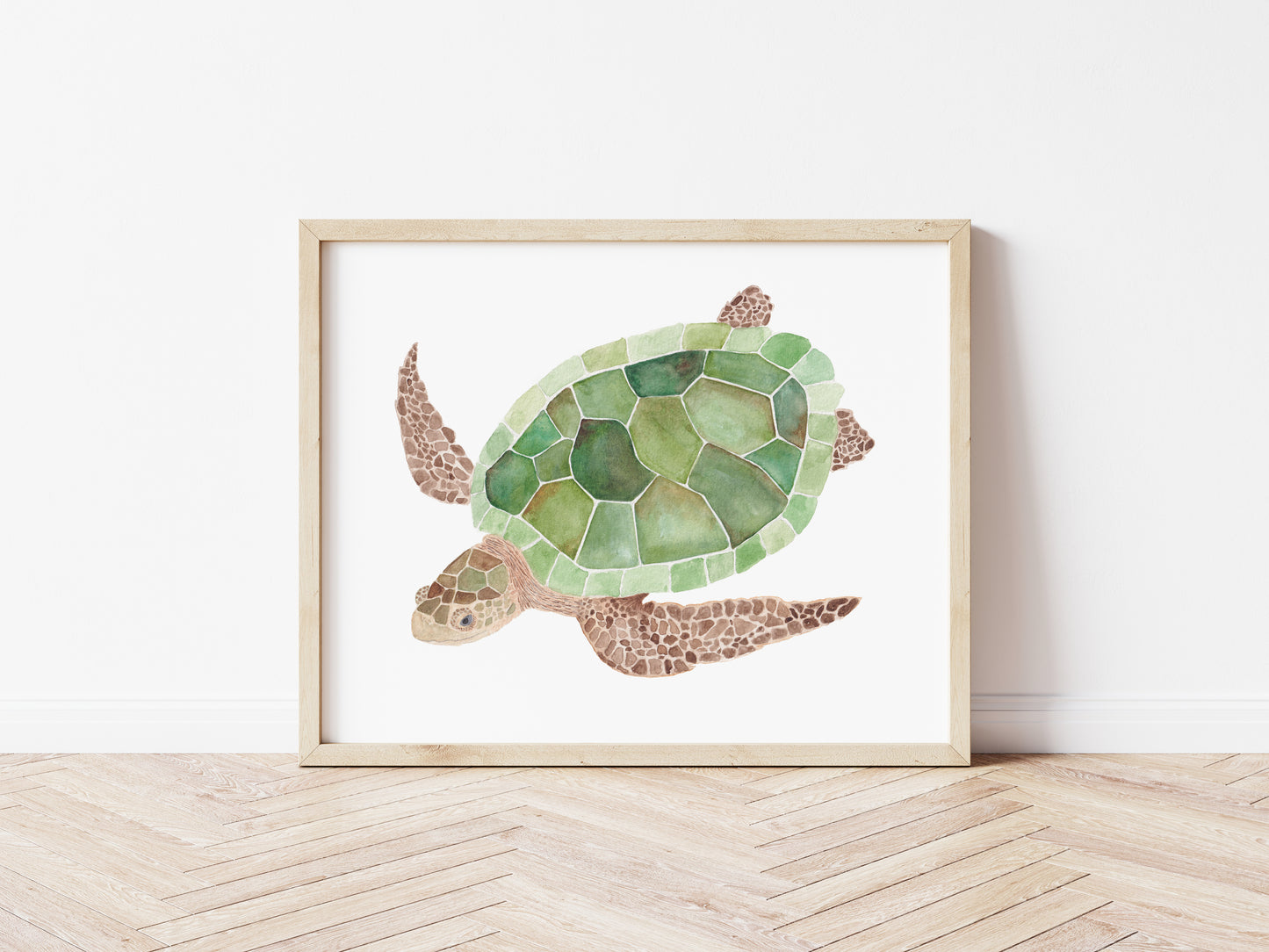 Sea Turtle Wall Decor, Turtel Watercolor Art Print, Coastal Wall Decor, Florida Keys Artwork