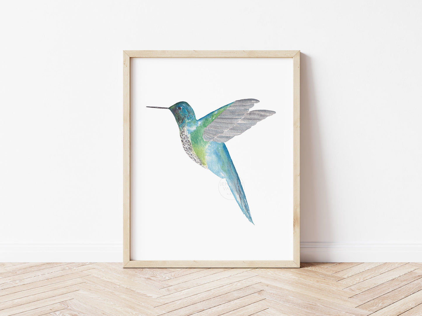 Hummingbird Wall Art, Watercolor Art Print