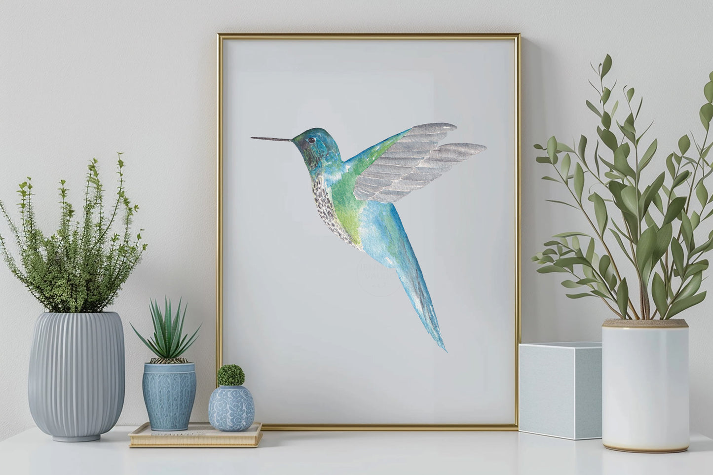 Hummingbird Wall Art, Watercolor Art Print