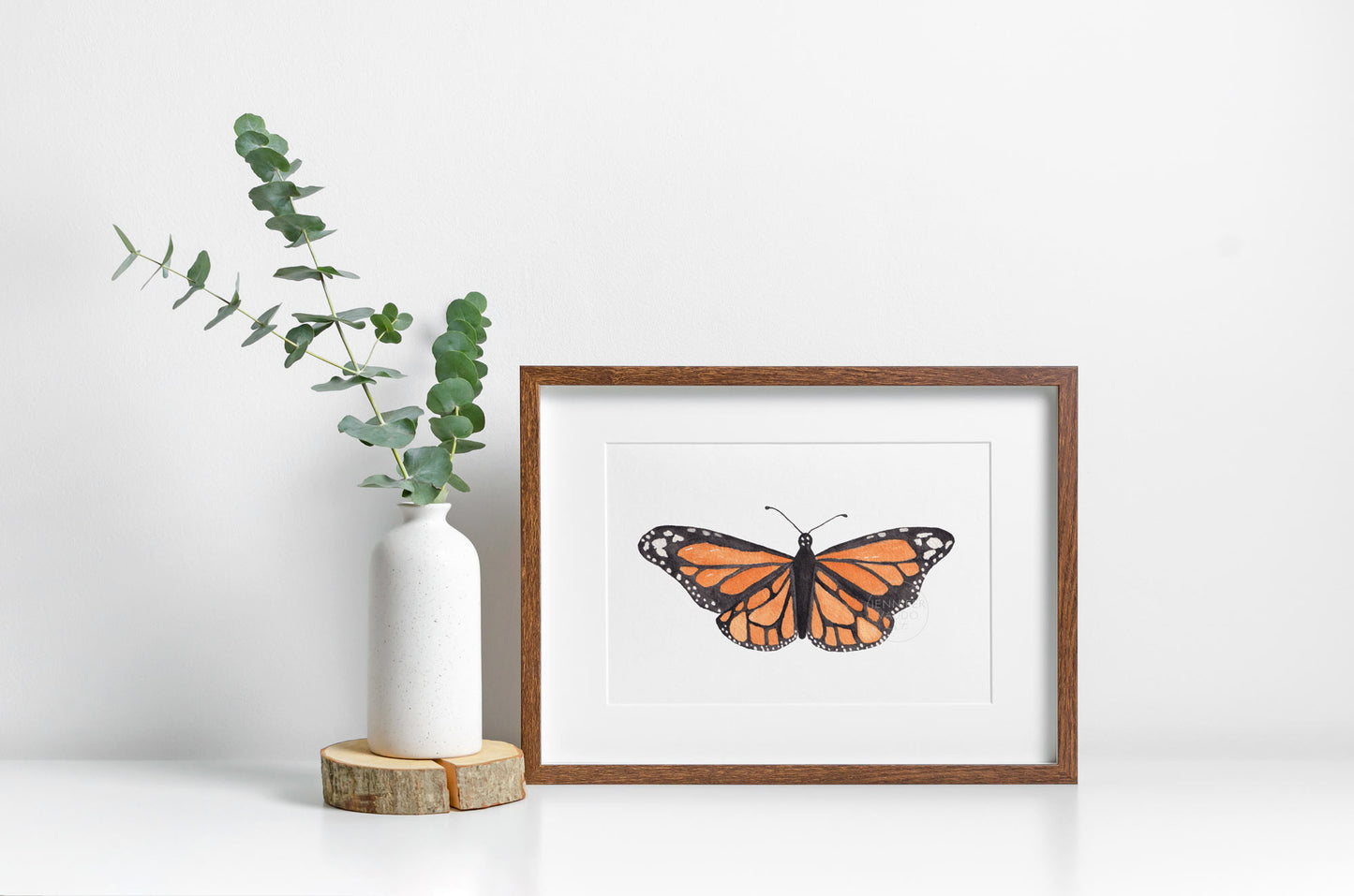 Butterfly Art Print, Watercolor Monarch Butterfly, Hand-painted print