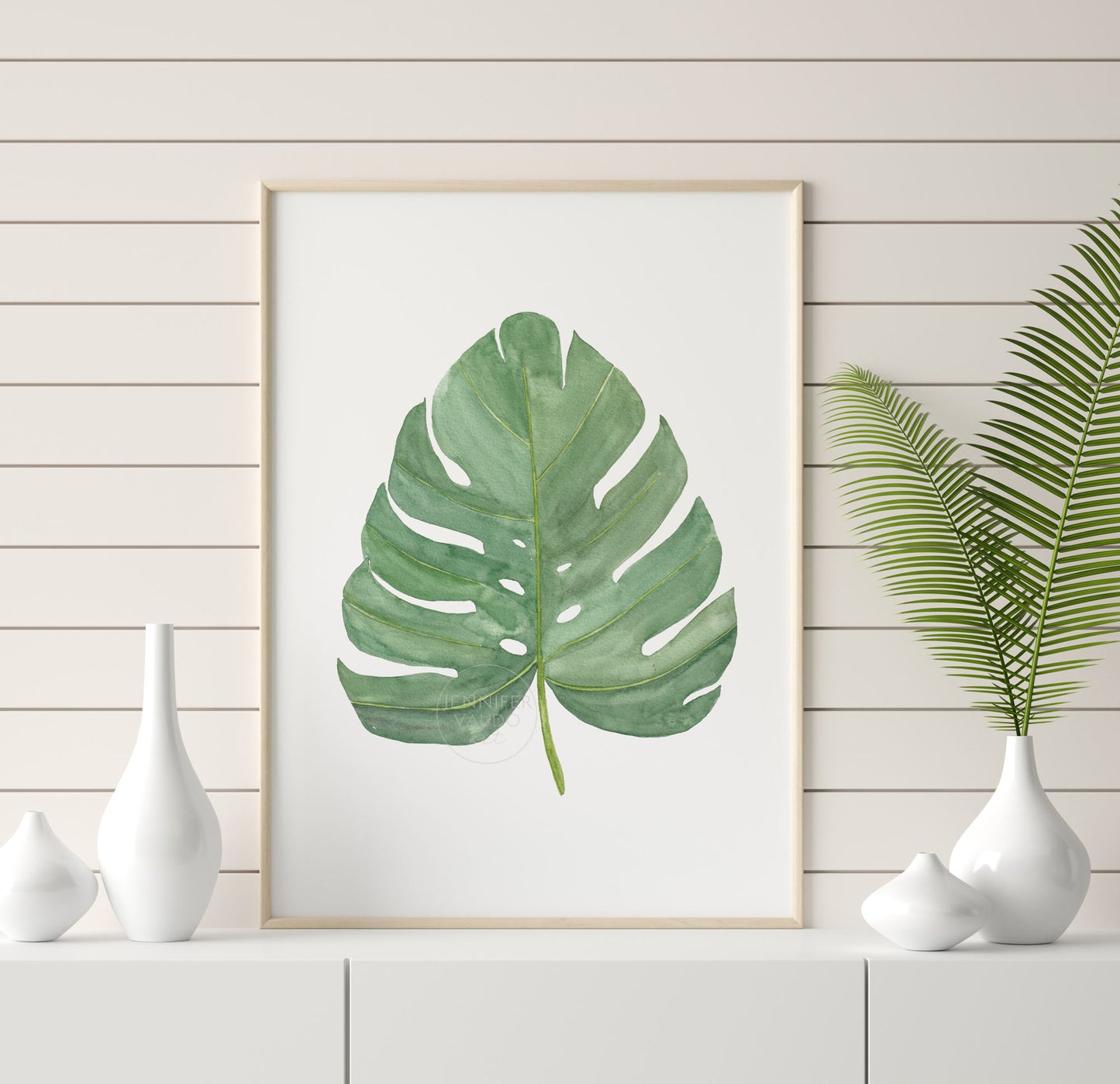 Monstera Watercolor Leaf