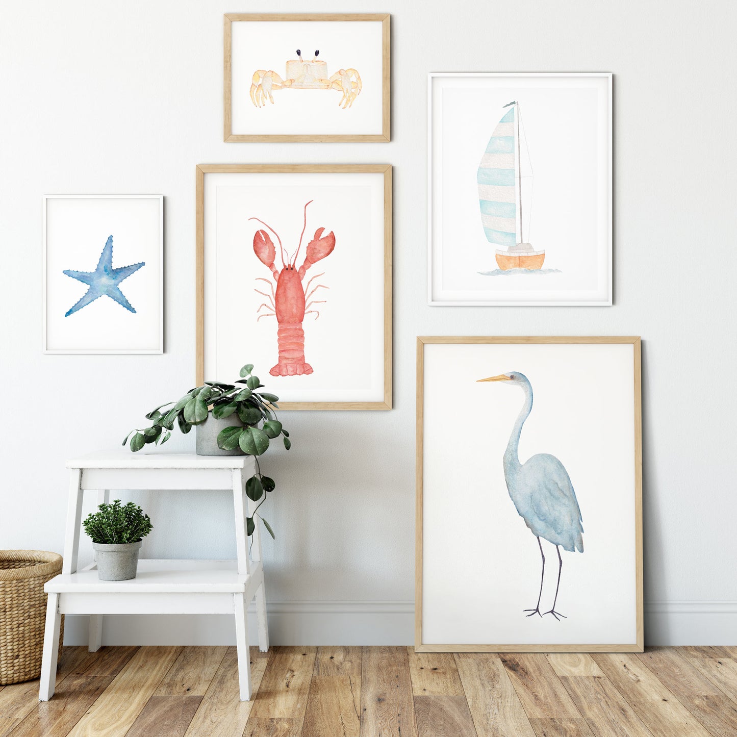 Lobster Watercolor Art Print, Coastal Artwork