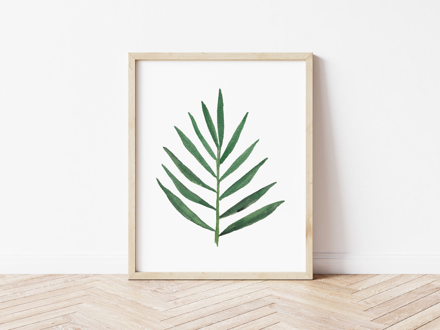 Palm Leaf Wall Art, Tropical Wall Decor, Palm Frond Watercolor Art, Plant Lover Gift Green Wall Art Home Interior Decor Hand-painted print