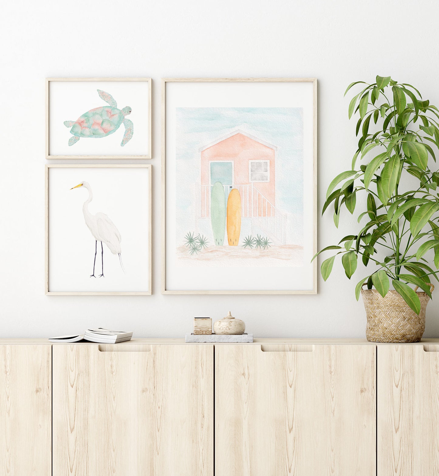 Sea Turtle, Pastel Sea Life, Ocean Inspired Decor, Coastal
