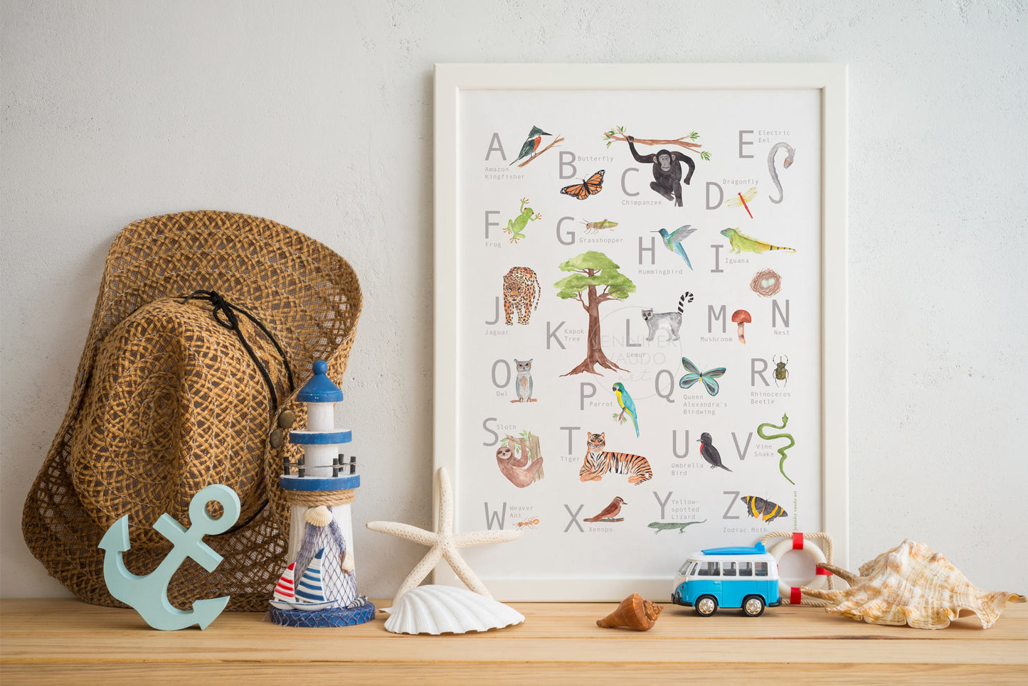 Alphabet Poster, Kid Wall Art, Gender Neutral, Playroom Wall Art