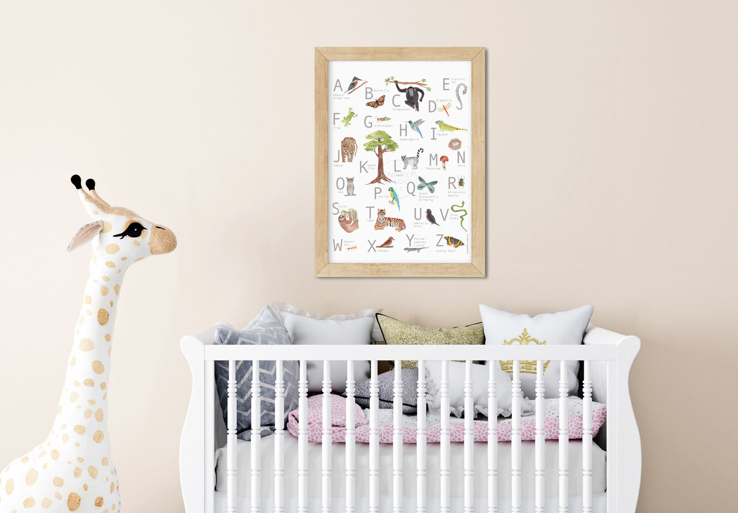 Alphabet Poster, Kid Wall Art, Gender Neutral, Playroom Wall Art