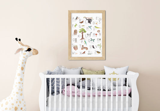 Alphabet Poster, Kid Wall Art, Gender Neutral, Playroom Wall Art