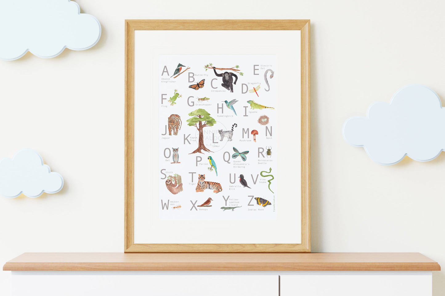 Alphabet Poster, Kid Wall Art, Gender Neutral, Playroom Wall Art