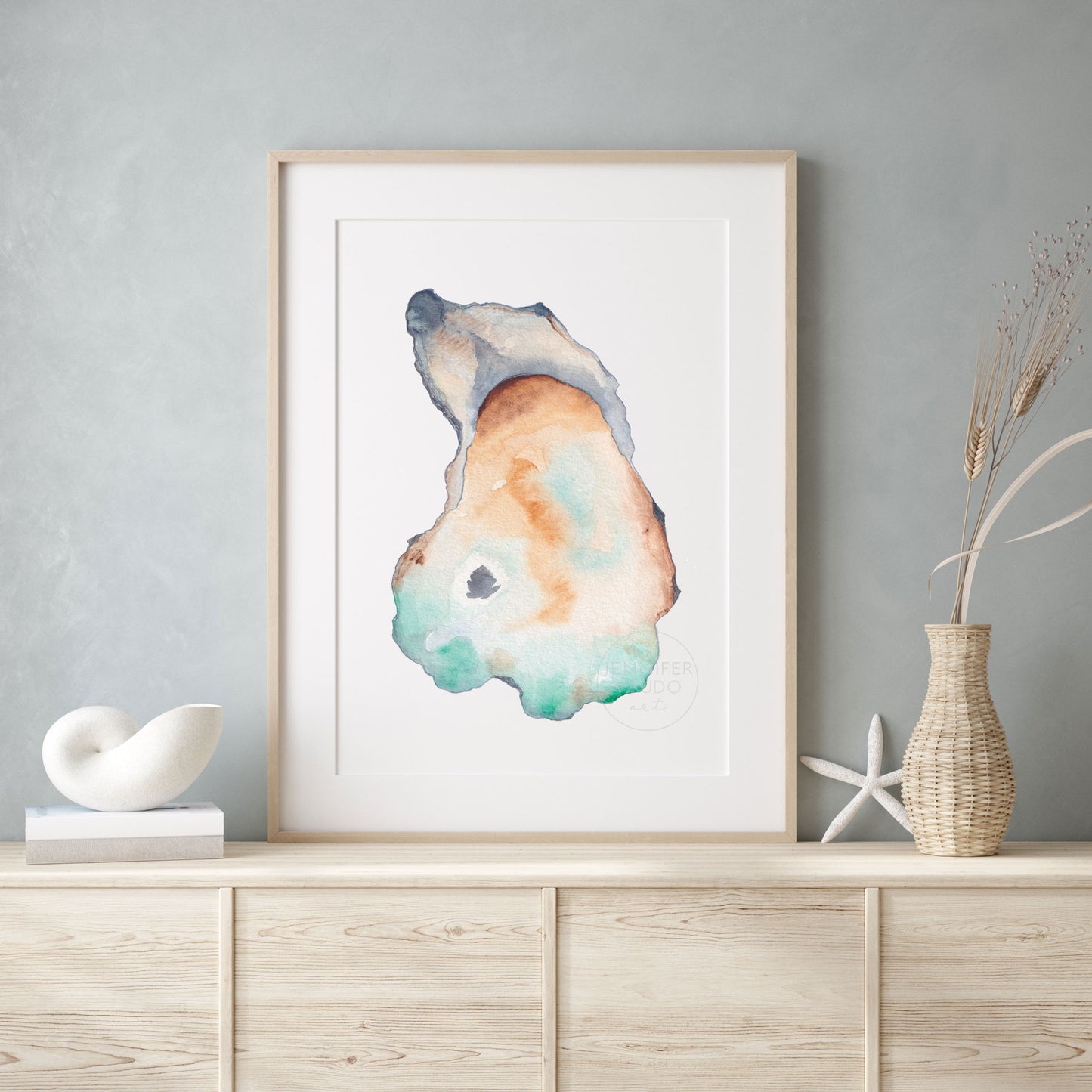Oyster Wall Art, Watercolor Print
