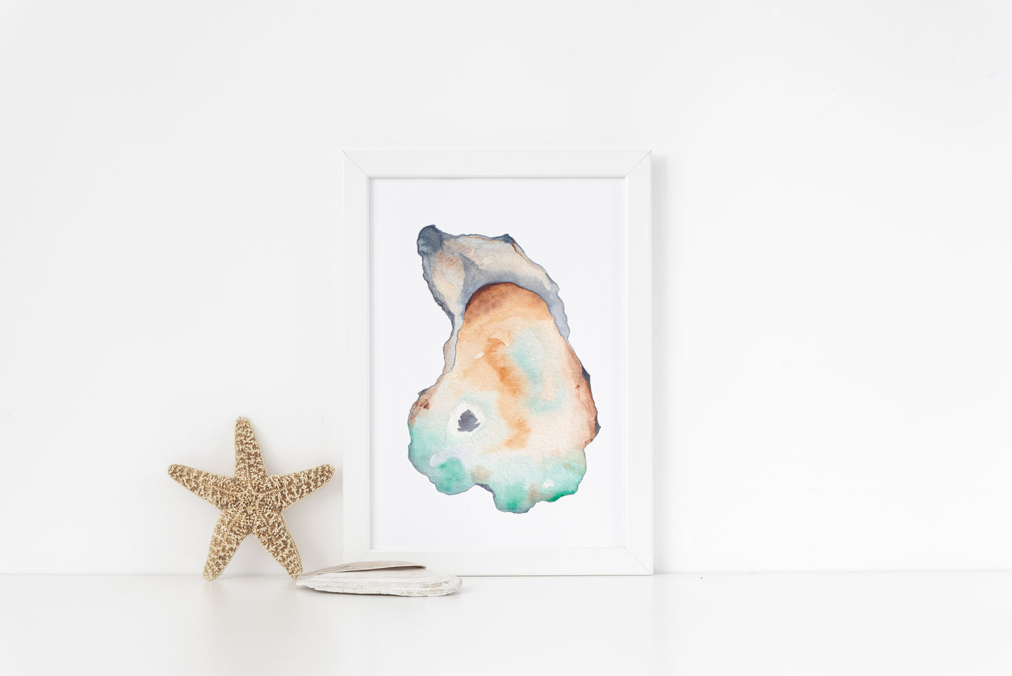 Oyster Wall Art, Watercolor Print
