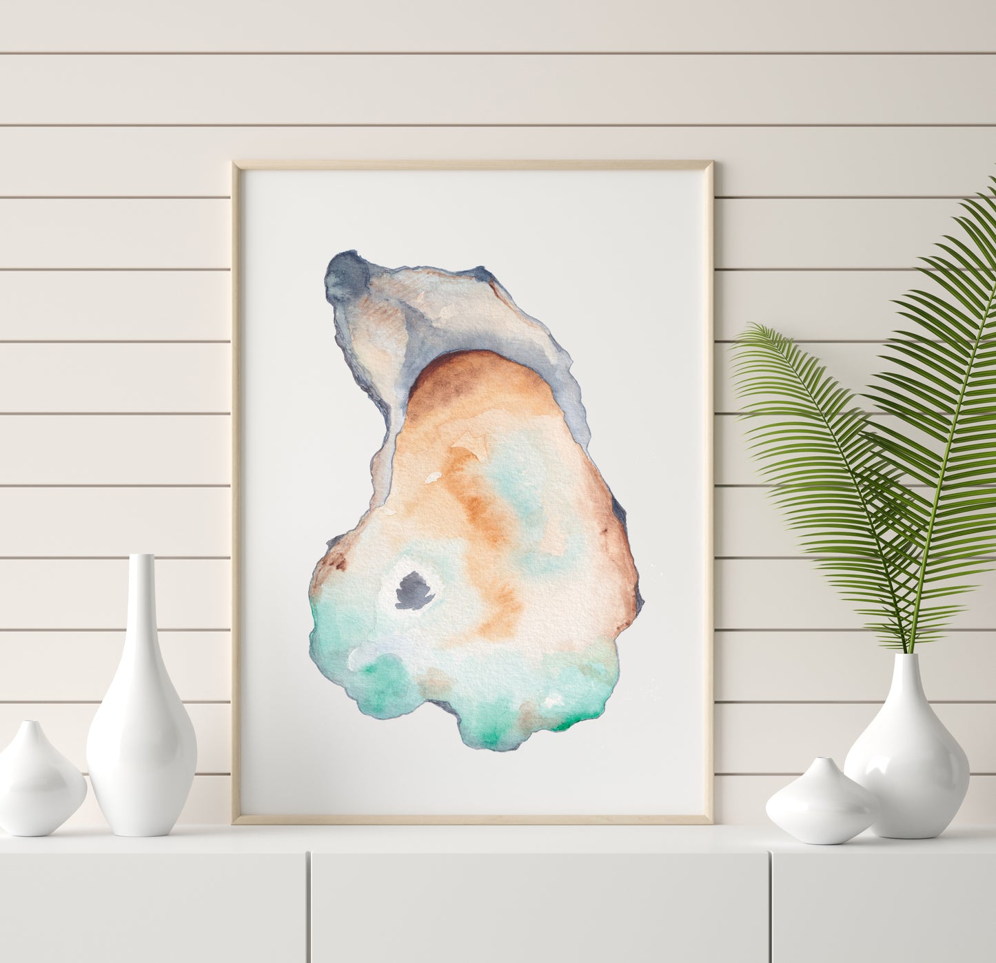 Oyster Wall Art, Watercolor Print