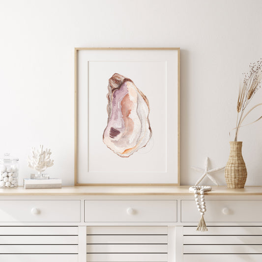 Oyster Wall Art, Watercolor Print