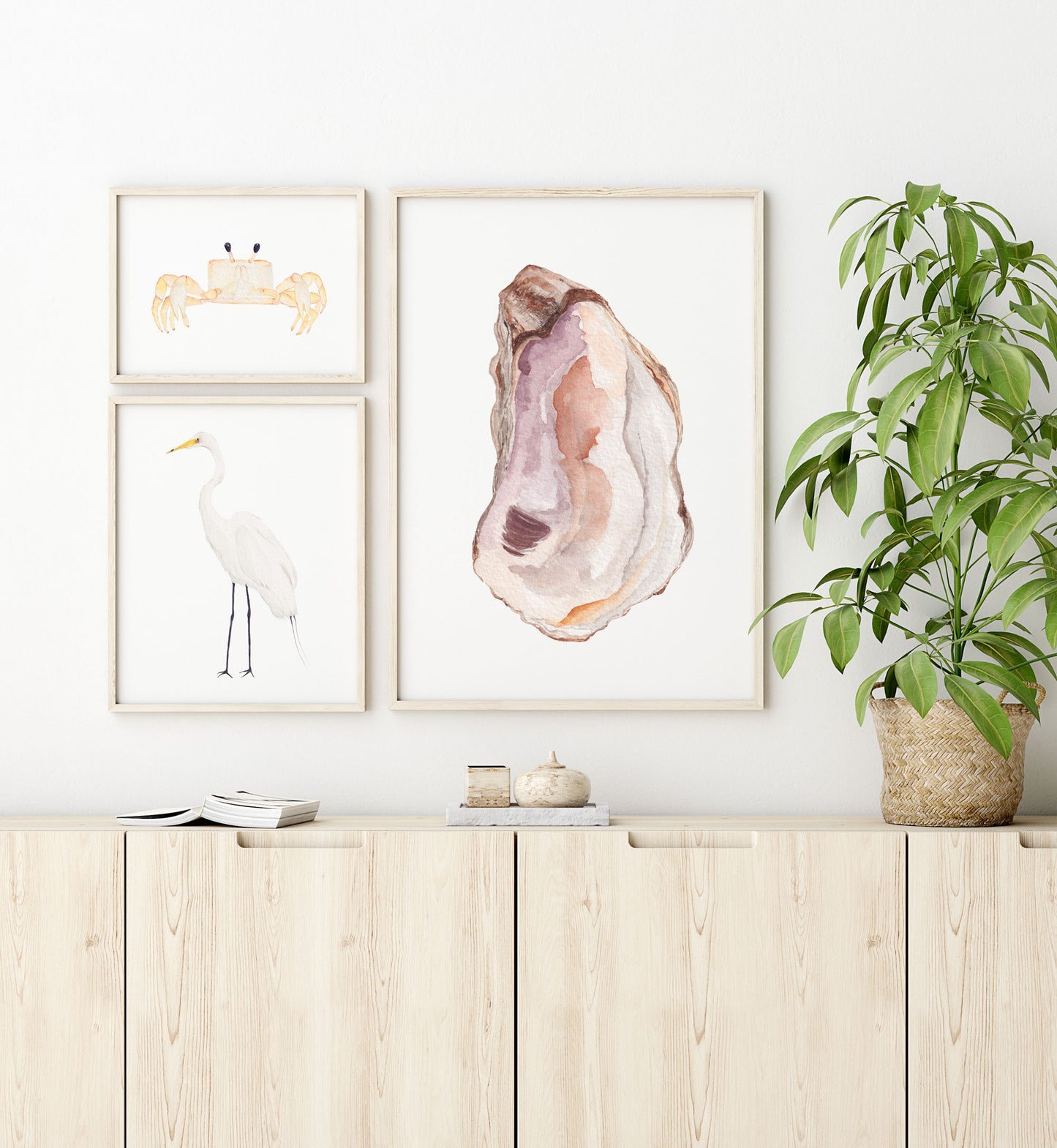 Oyster Wall Art, Watercolor Print