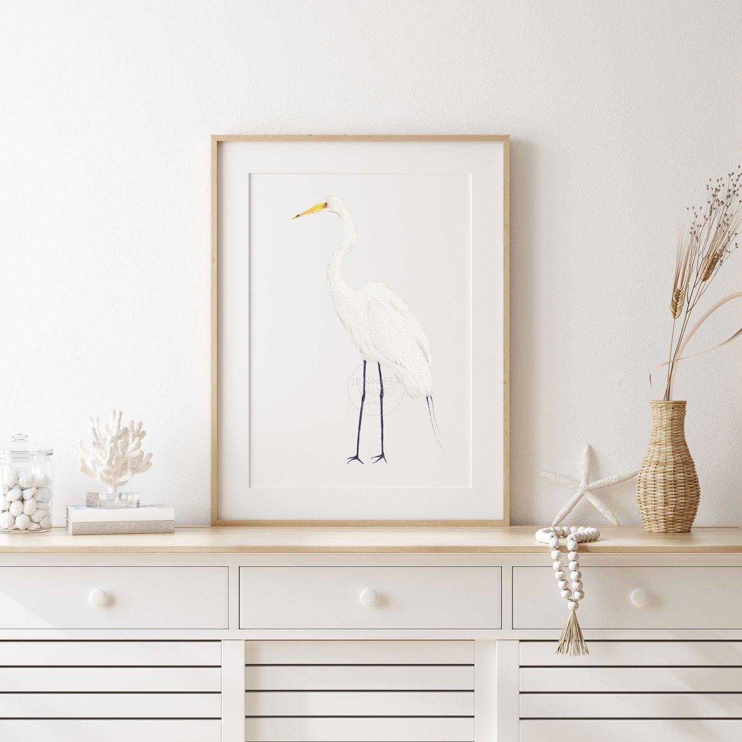 White Egret Wall Art