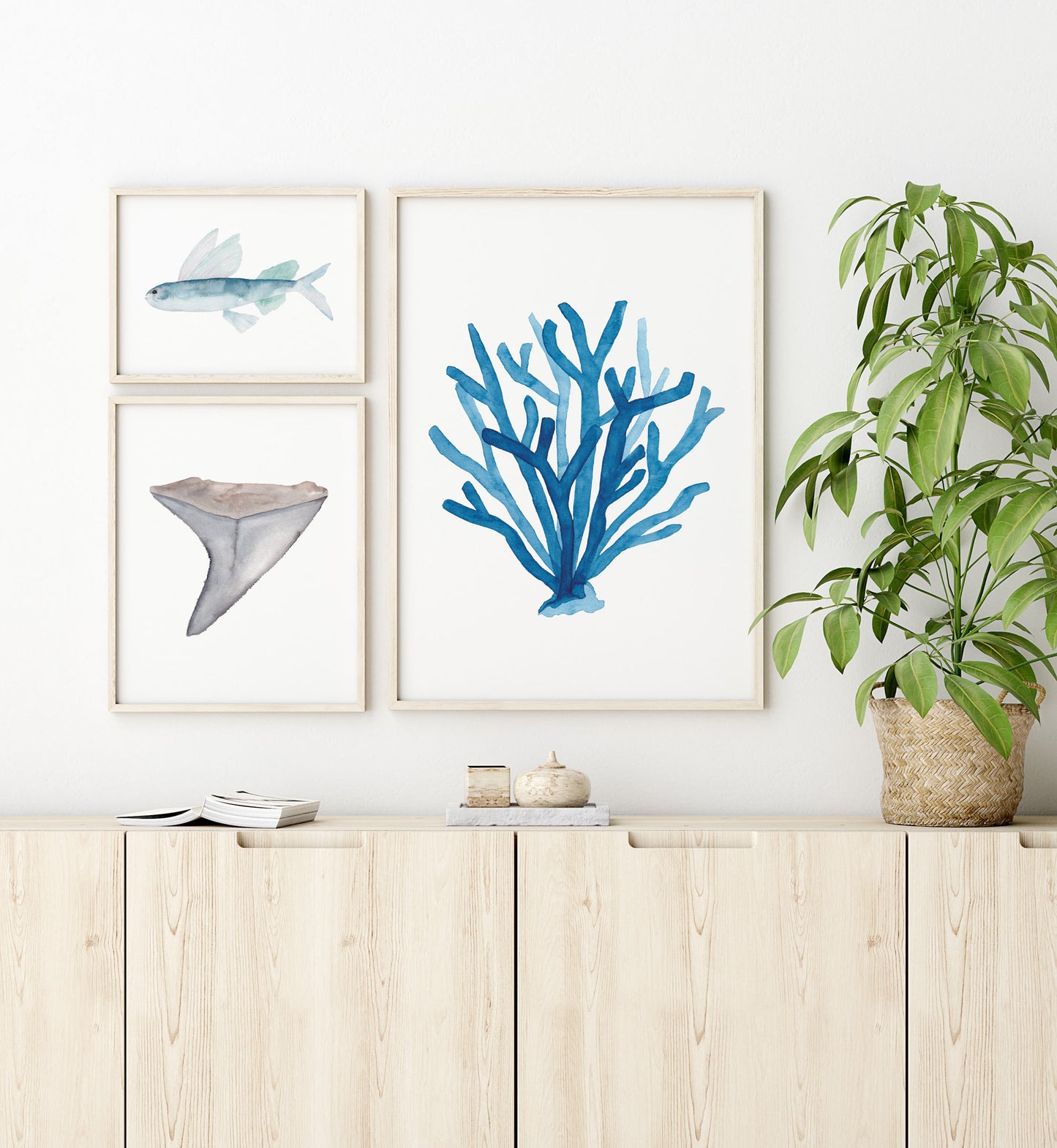 Flying Fish Wall Art, Watercolor Print