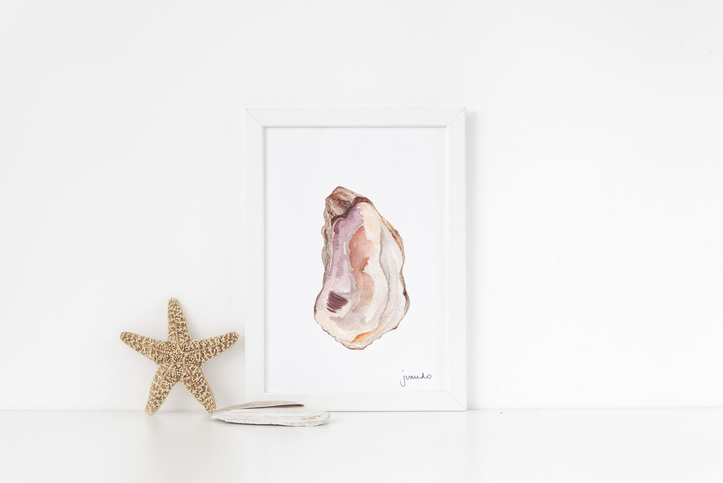 Oyster Wall Art, Watercolor Print