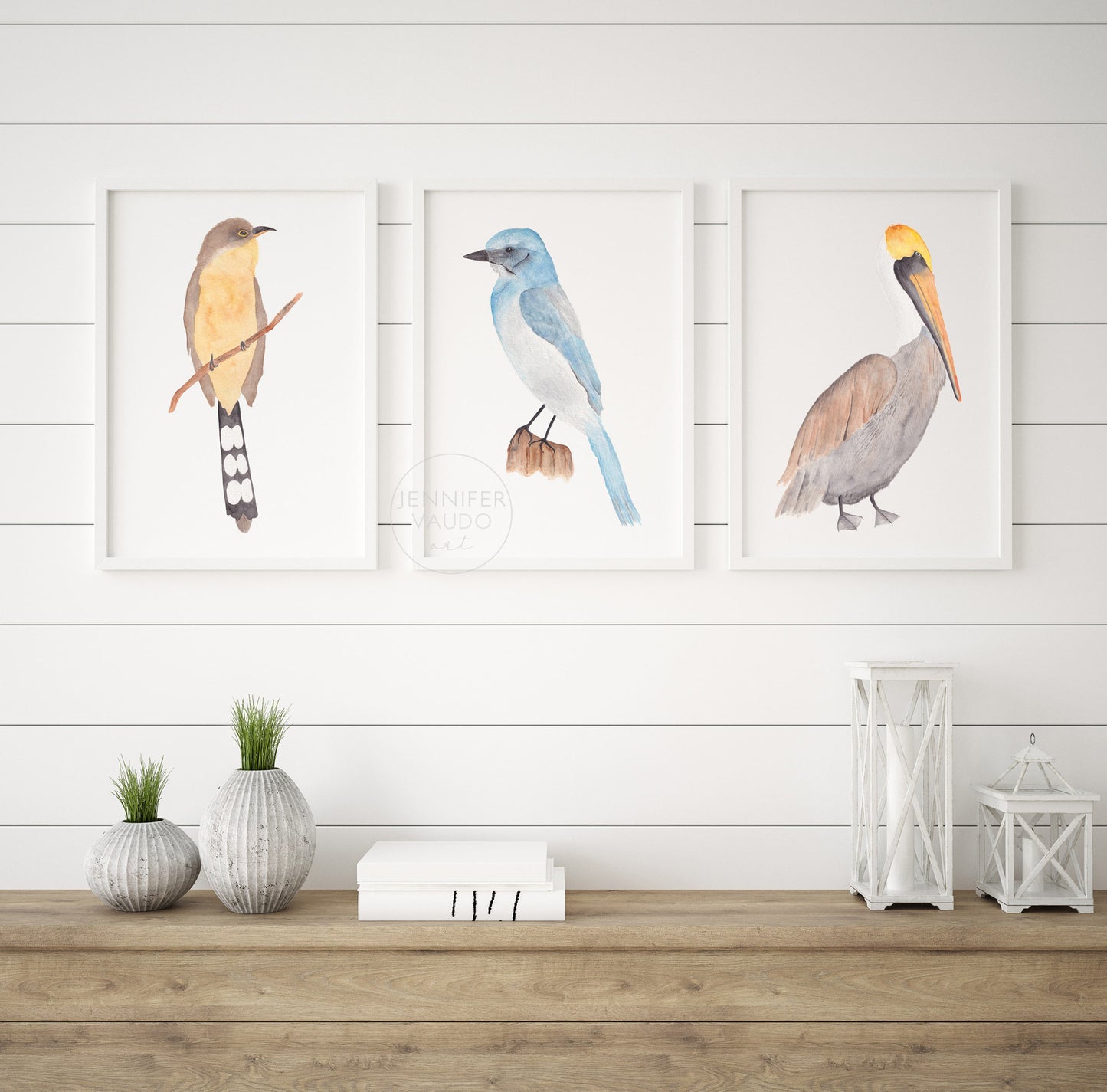 Scrub-jay Wall Art, Watercolor Bird Print