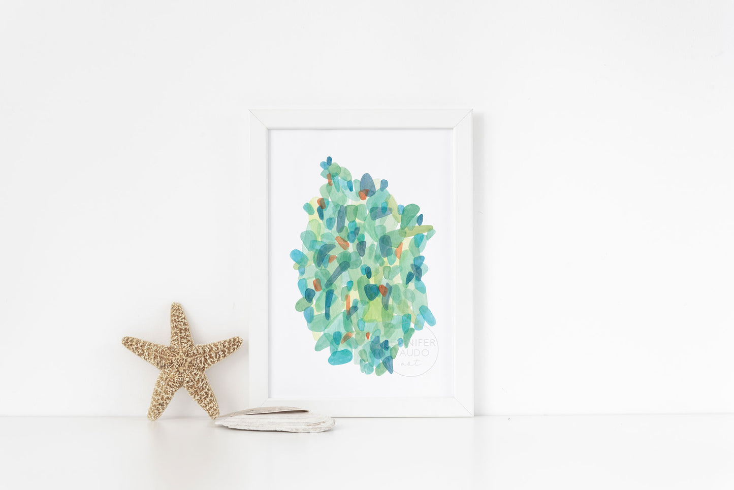 Sea Glass Wall Art, Watercolor Print