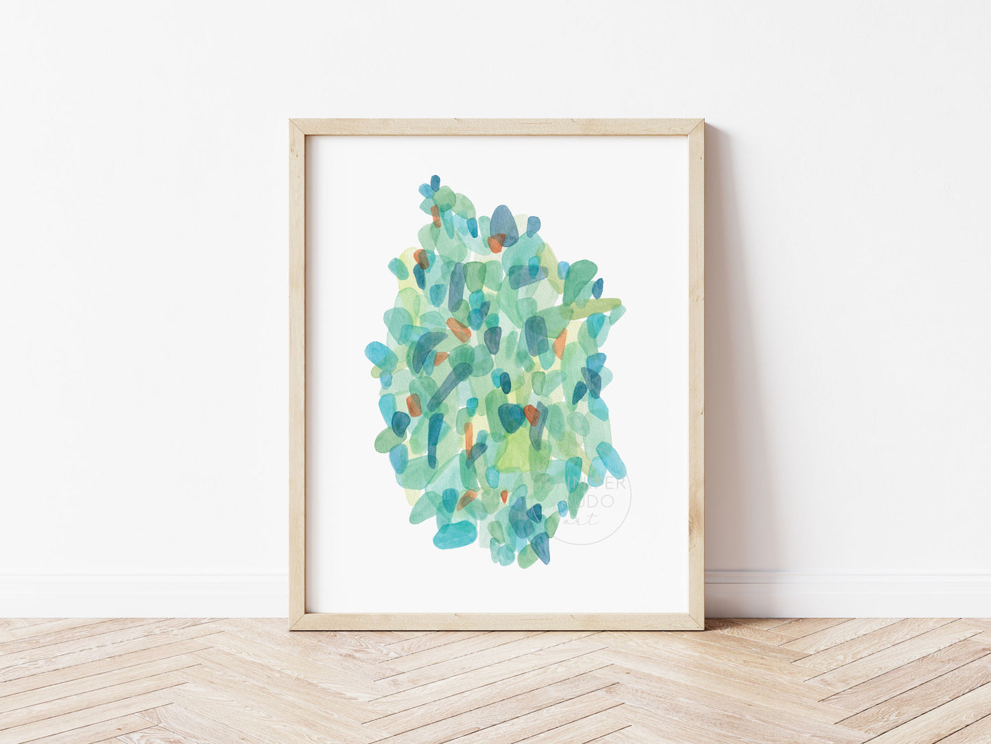 Sea Glass Wall Art, Watercolor Print