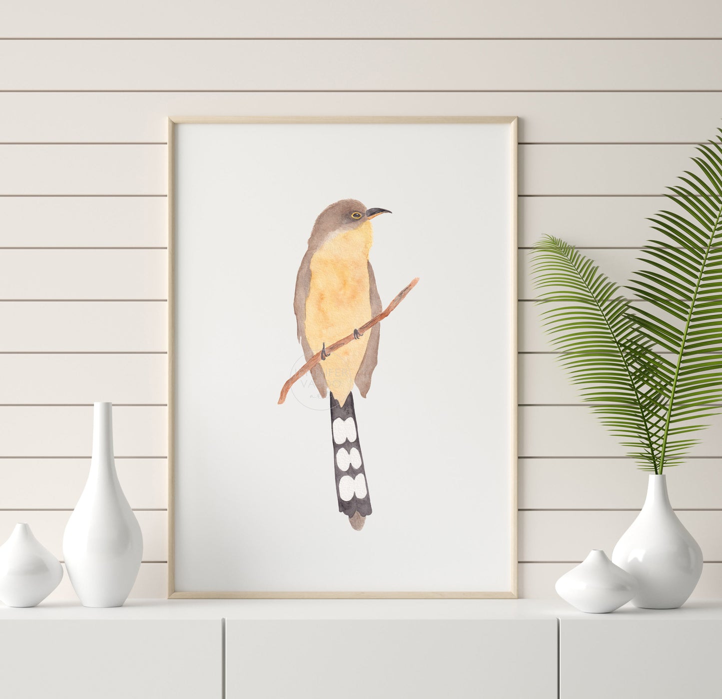 Mangrove Cuckoo Wall Art, Watercolor Print