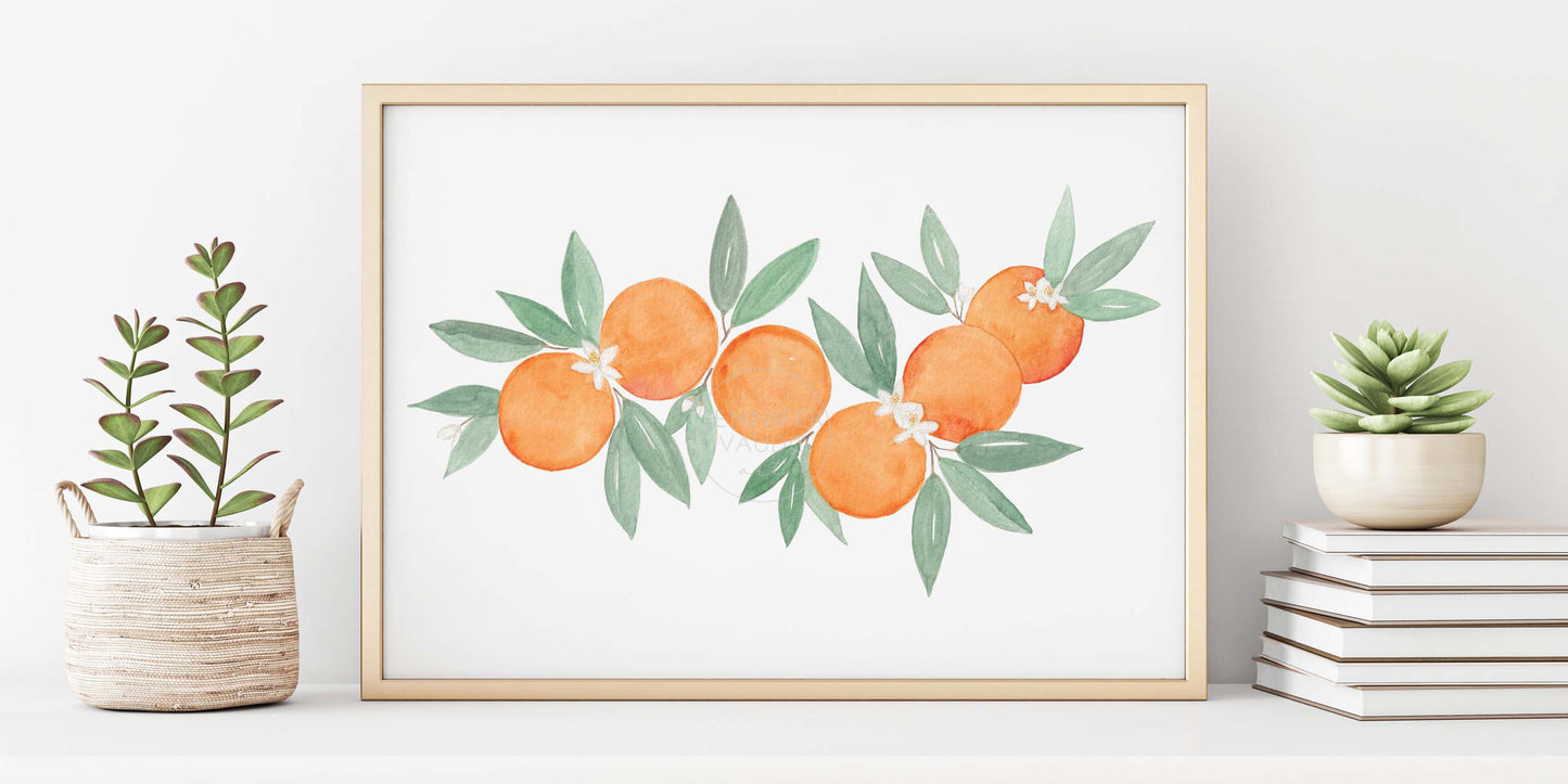 Oranges Art Print, Citrus artwork