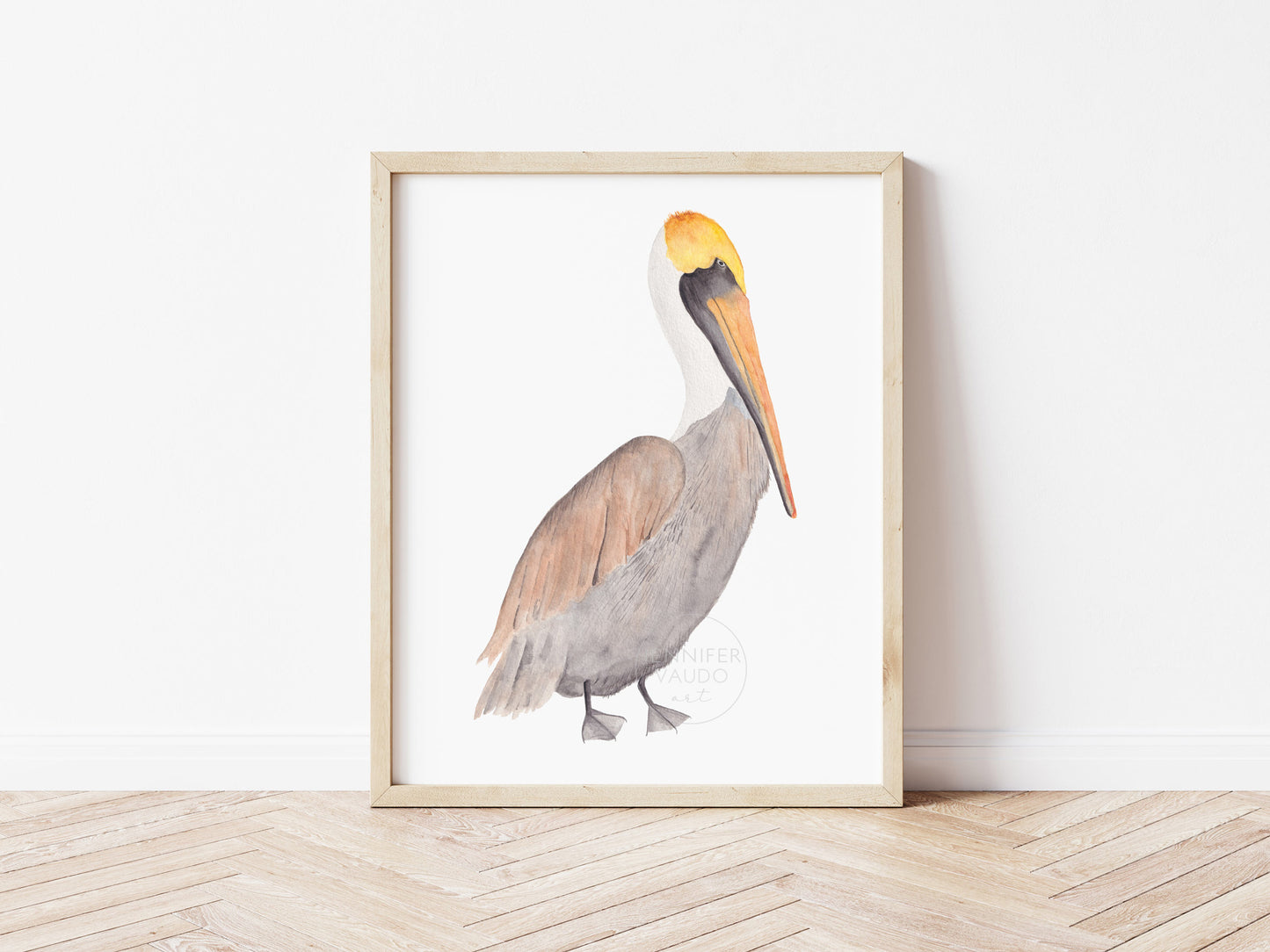 Pelican Wall Art, Watercolor Print