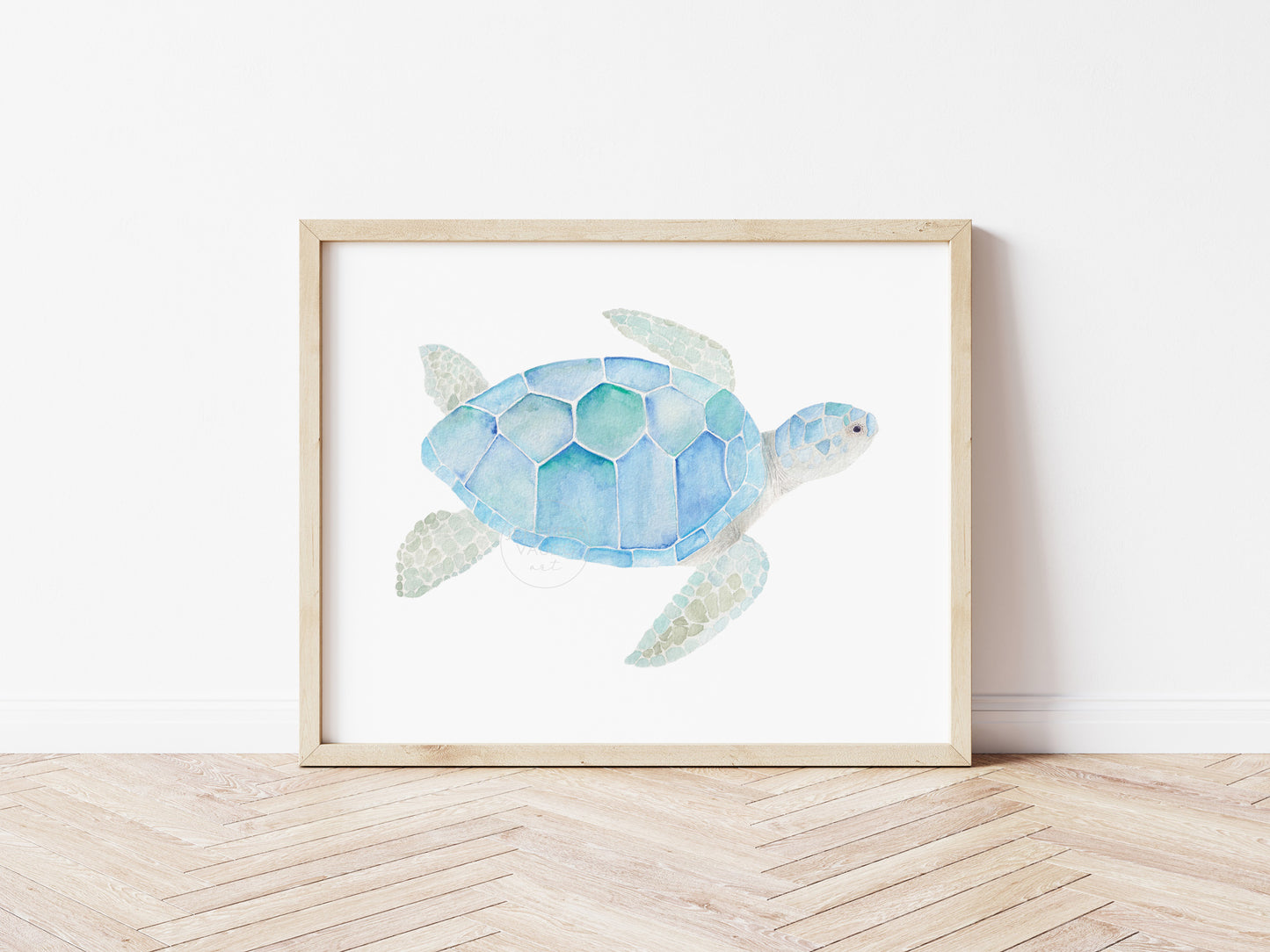 Sea Turtle Wall Art, Watercolor Art Print, Coastal Wall Decor